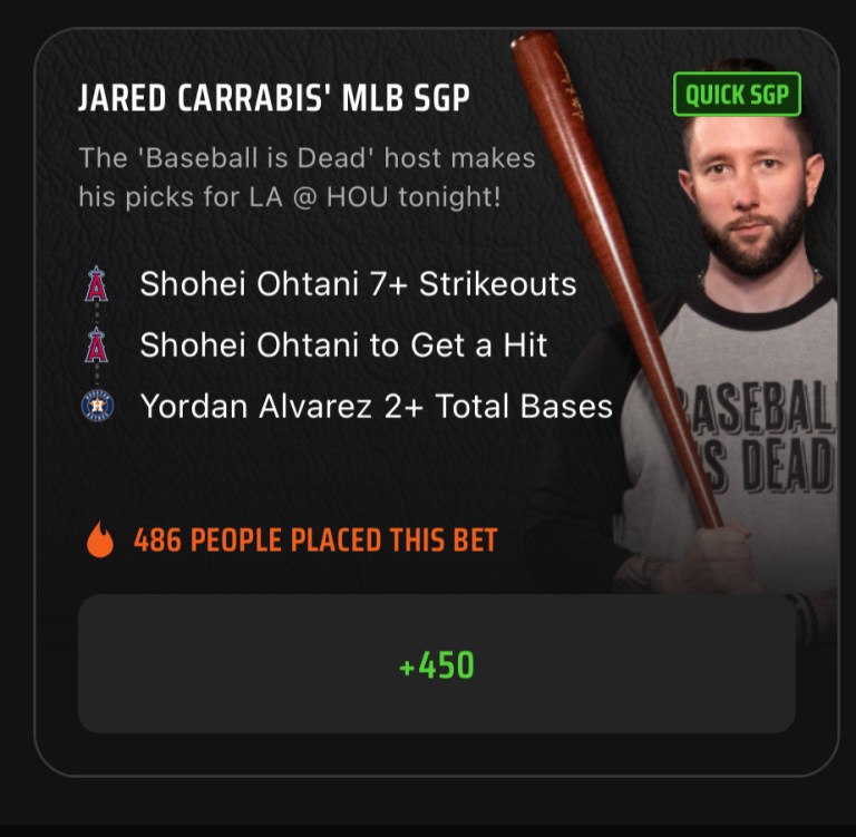 MLB SGP Best Bets: Jared Carrabis’ MLB Same Game Parlay Picks on DraftKings Sportsbook for June 2