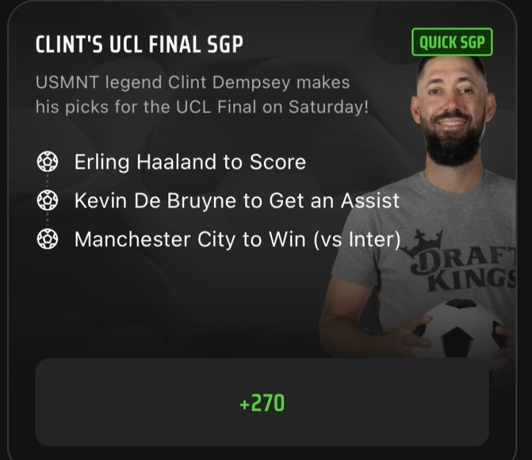 UEFA Champions League SGP Best Bets: Clint Dempsey’s Same Game Parlay Picks on DraftKings Sportsbook for June 10