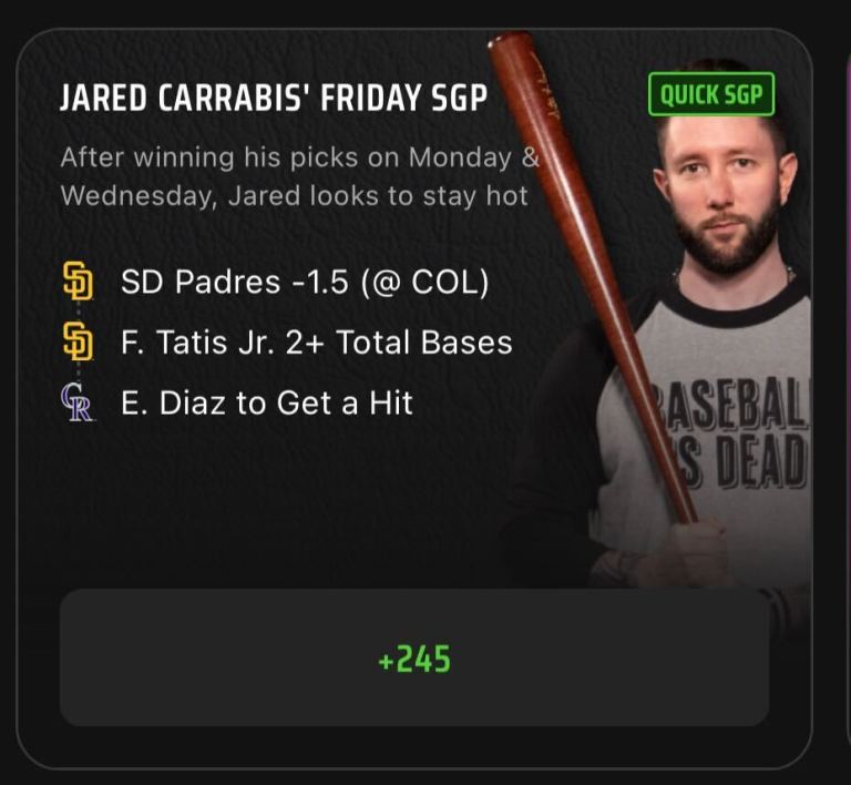 MLB SGP Best Bets: Jared Carrabis’ MLB Same Game Parlay Picks on DraftKings Sportsbook for June 9