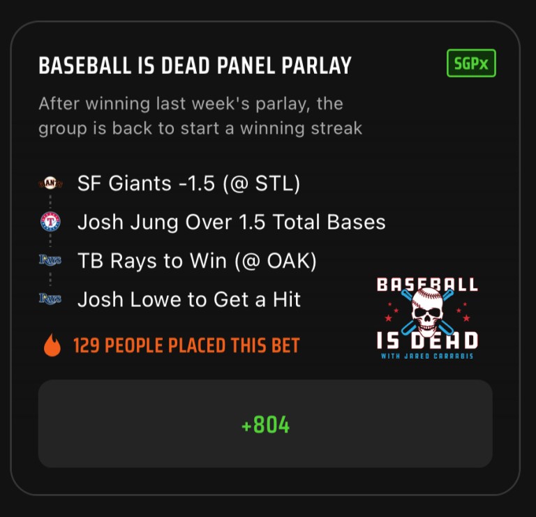 MLB SGPx Best Bets: Baseball is Dead MLB Same Game Parlay Extra Picks on DraftKings Sportsbook for June 12