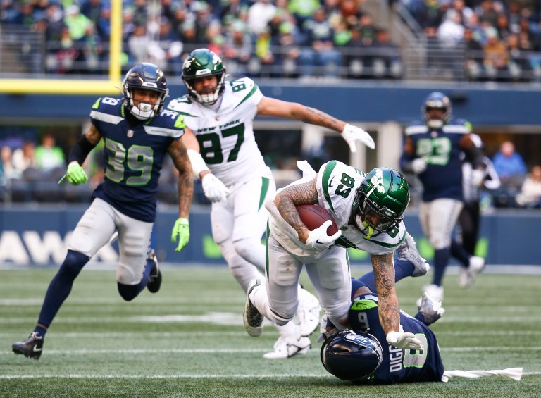 Who is the Jets starting tight end for fantasy football in 2023?