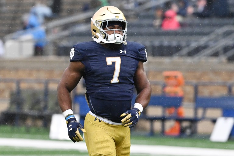 Notre Dame running back Audric Estime scores first touchdown of college football season [Video]