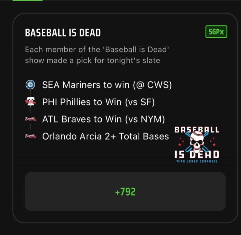 MLB SGPx Best Bets: Baseball is Dead MLB Same Game Parlay Extra Picks on DraftKings Sportsbook for August 21