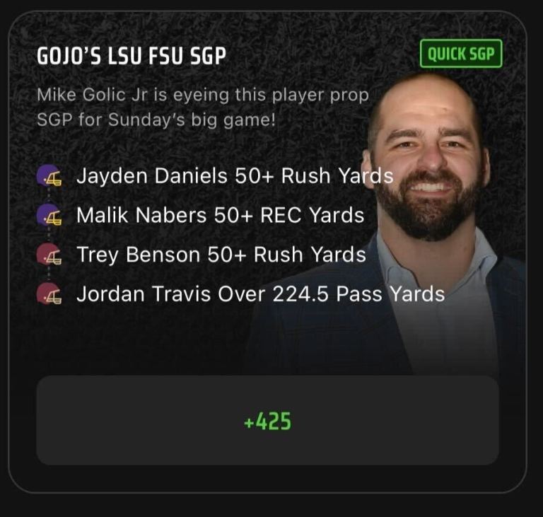 College Football SGP Best Bets Today: GoJo and Golic Sunday Same Game Parlay Picks on DraftKings Sportsbook for September 3
