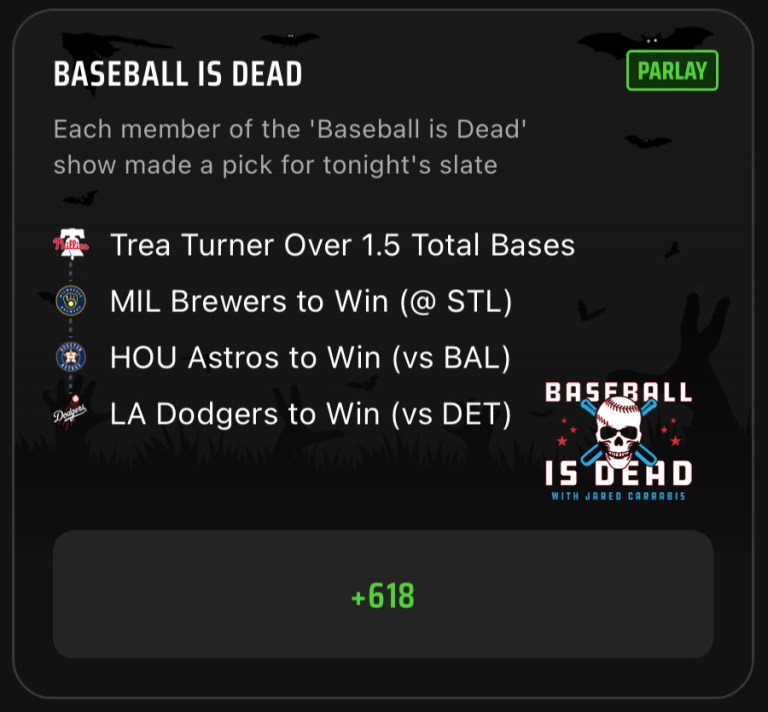 MLB Parlay Best Bets Today: Baseball is Dead MLB Parlay Picks on DraftKings Sportsbook for September 18