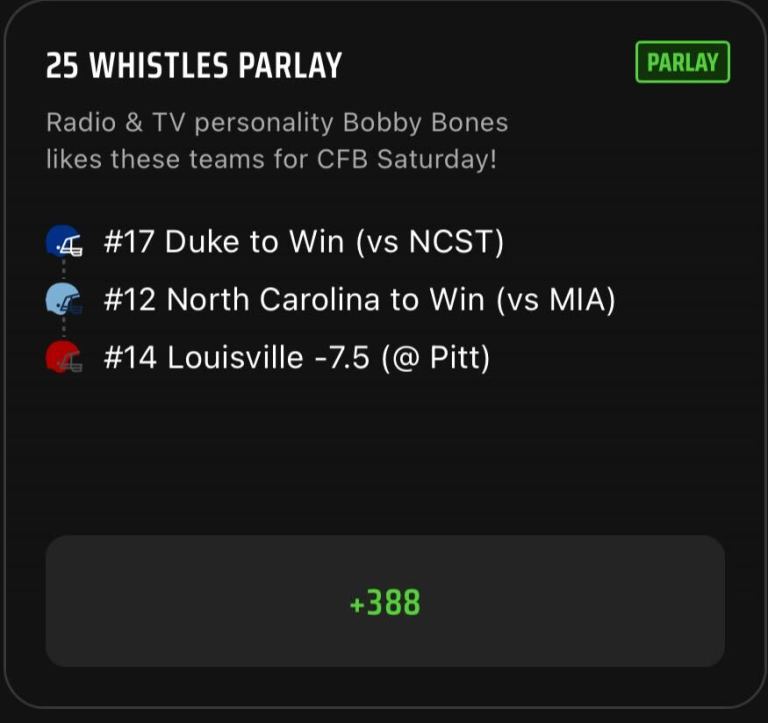 College Football Parlay Best Bets Today: Bobby Bones’ Saturday CFB Parlay Picks on DraftKings Sportsbook for Week 7