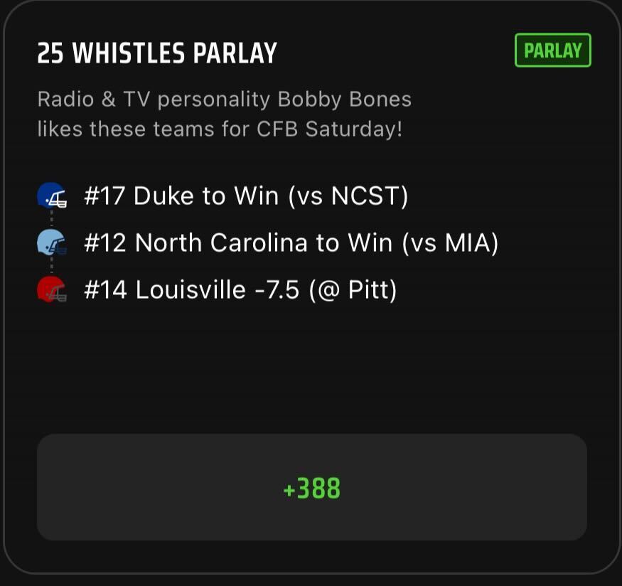 College Football Parlay Best Bets Today: Bobby Bones’ Saturday CFB Parlay Picks on DraftKings Sportsbook for Week 7