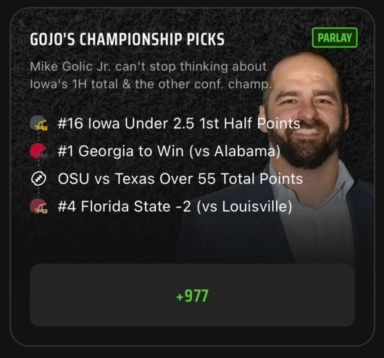 College Football Parlay Best Bets Today: GoJo and Golic Parlay Picks on DraftKings Sportsbook for Conference Championship Week