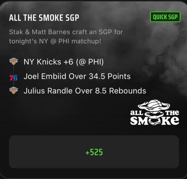 NBA SGP Best Bets Today: ALL THE SMOKE NBA Same Game Parlay Picks on DraftKings Sportsbook for January 5