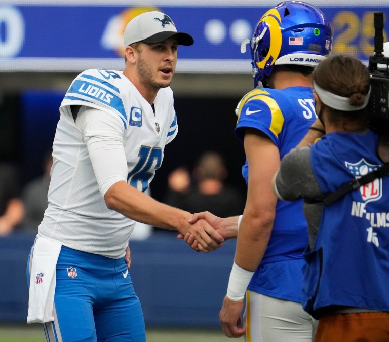 Who will win the Lions-Rams trade bowl during Super Wild Card Weekend?