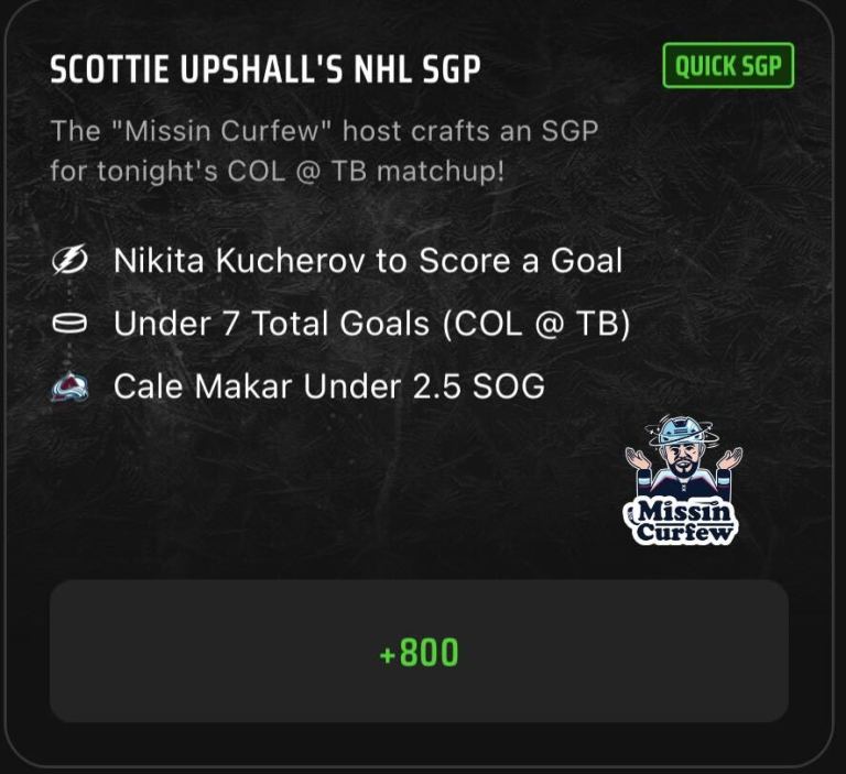NHL SGP Best Bets Today: Missin Curfew Same Game Parlay Picks on DraftKings Sportsbook for February 15