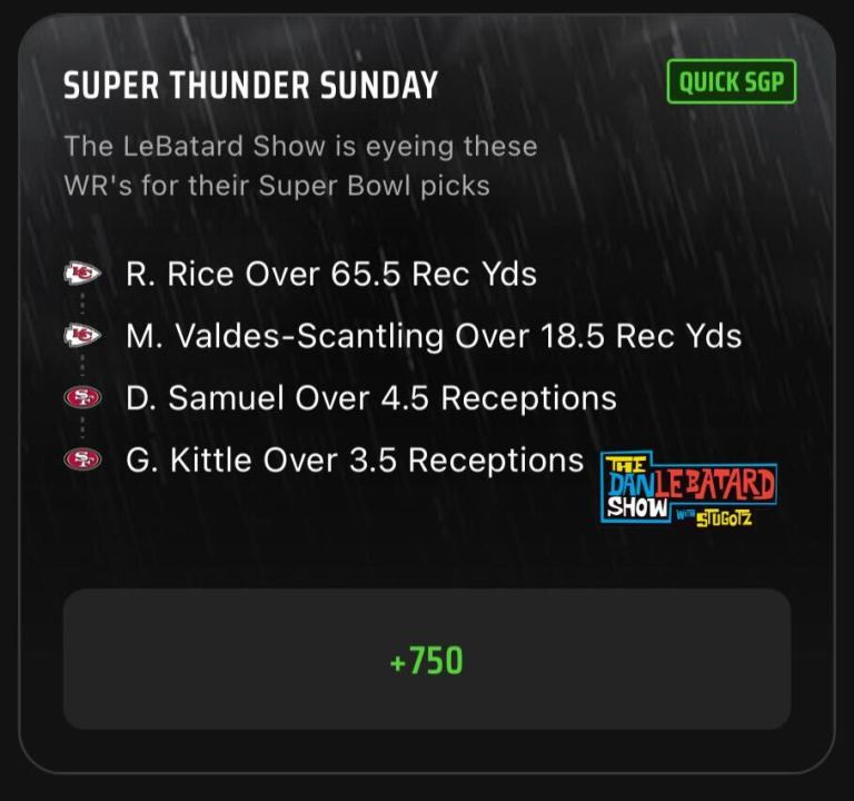 NFL SGP Best Bets Today: The Dan Le Batard Show Same Game Parlay Picks on DraftKings Sportsbook for Super Bowl LVIII