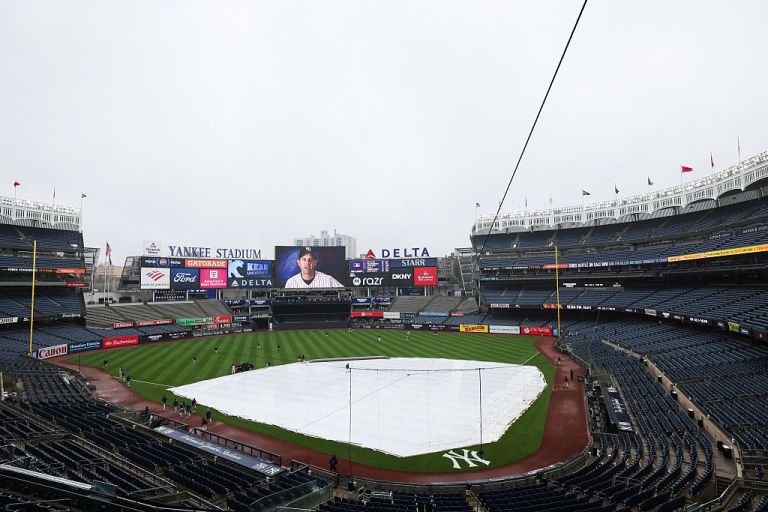 Cardinals at Yankees game delayed due to rain Wednesday 8/5/26
