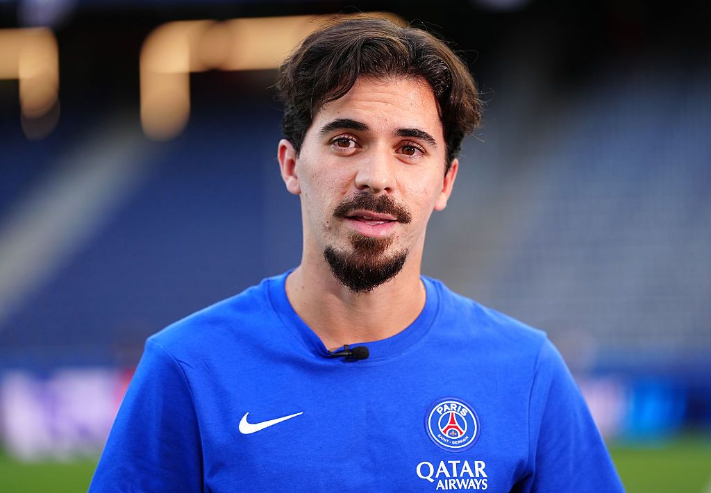 SALZBURG, AUSTRIA - AUGUST 11: Vitinha of Paris Saint-Germain looks on prior to a Paris Saint-Germain Press Conference prior to the UEFA Super Cup 2026 at Stadion Salzburg on August 11, 2026 in Salzburg, Austria. (Photo by Leonhard Simon - UEFA/UEFA via Getty Images)