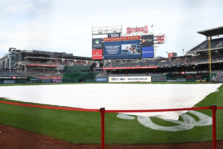 Braves vs. Nationals game delayed due to rain Wednesday 9/2/26