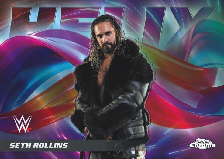 Seth Rollins Helix case hit card from 2026 Topps Chrome WWE