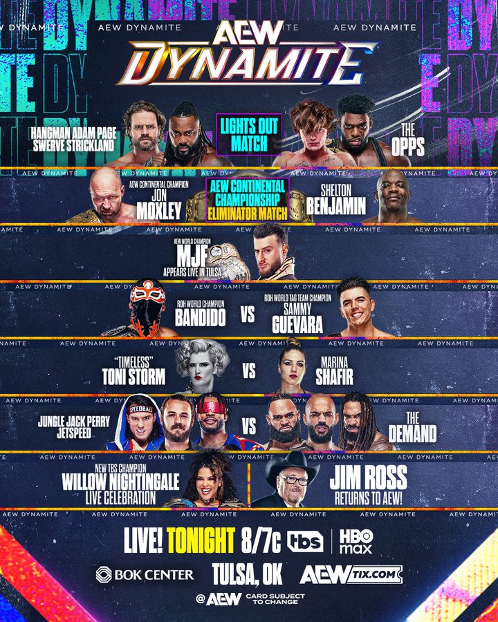 AEW Dynamite promotional poster for the January 7, 2026 episode tonight