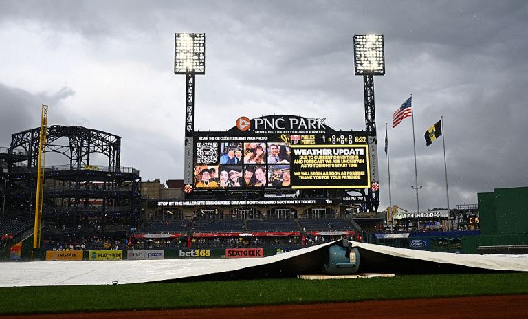 Milwaukee Brewers vs. Pittsburgh Pirates game delayed due to rain Friday 7/10/26