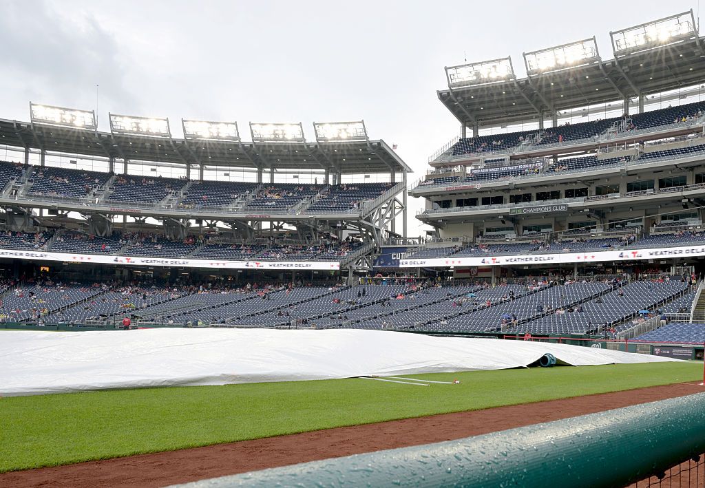 Phillies at Nationals game delayed due to rain Monday 6/22/26