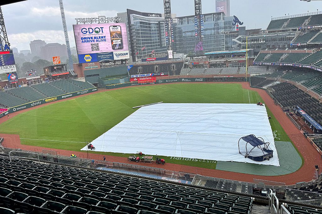 Braves vs. Red Sox game delayed due to inclement weather Sunday 5/17/26