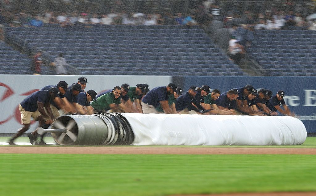 Red Sox at Yankees game delayed due to rain Sunday 6/7/26