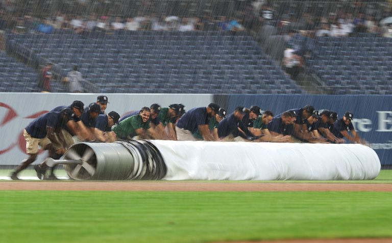 Red Sox at Yankees game delayed due to rain Sunday 6/7/26