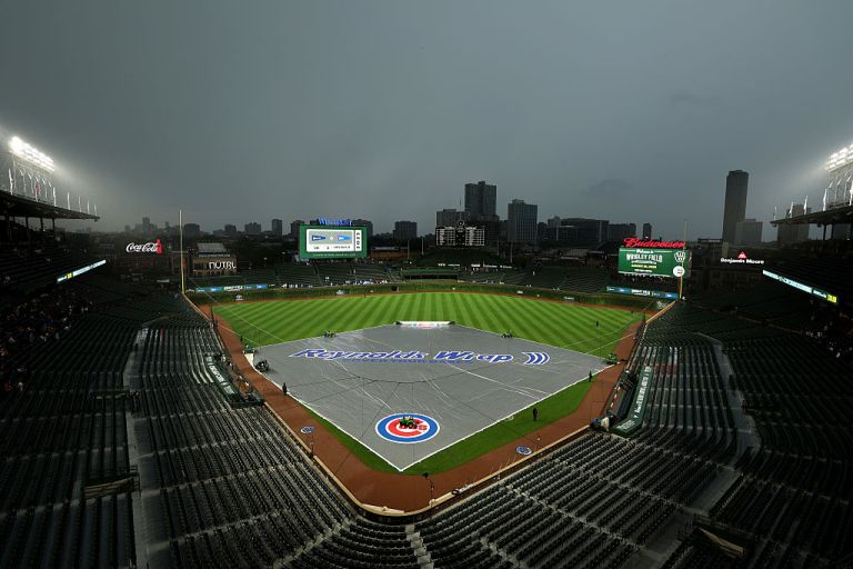 Tigers at Cubs game delayed due to rain Monday 7/20/26