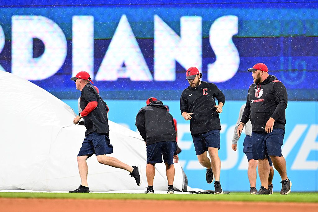 Twins at Guardians game delayed due to rain Saturday 5/9/26