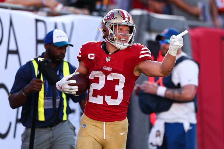 Best Christian McCaffrey prop bet for 49ers vs. Falcons on NFL Week 7 on Sunday 10/19/25