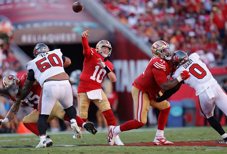 Mac Jones best prop bets for 49ers vs. Falcons on Sunday 10/19/25