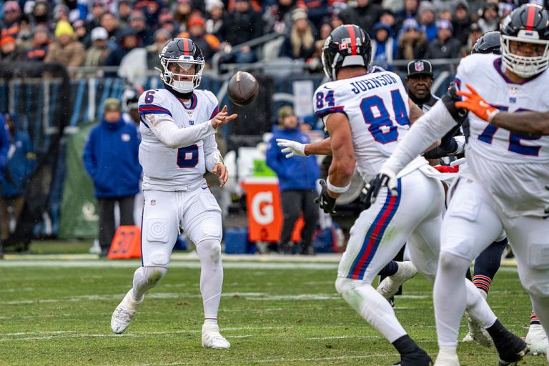 Best Theo Johnson Prop Bets for Giants at Patriots on Monday 12/1/25