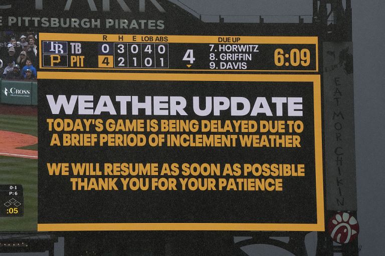 Cincinnati Reds vs. Pittsburgh Pirates game delayed due to rain Sunday 6/28/26