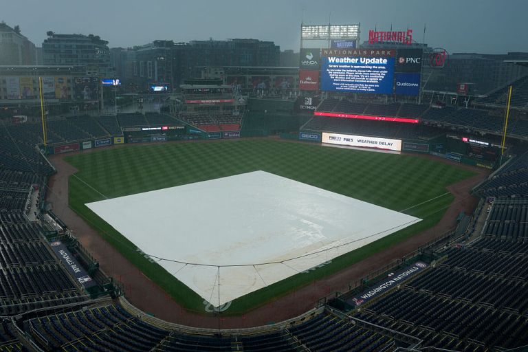 New York Yankees vs. Washington Nationals game delayed due to rain Friday 7/10/26