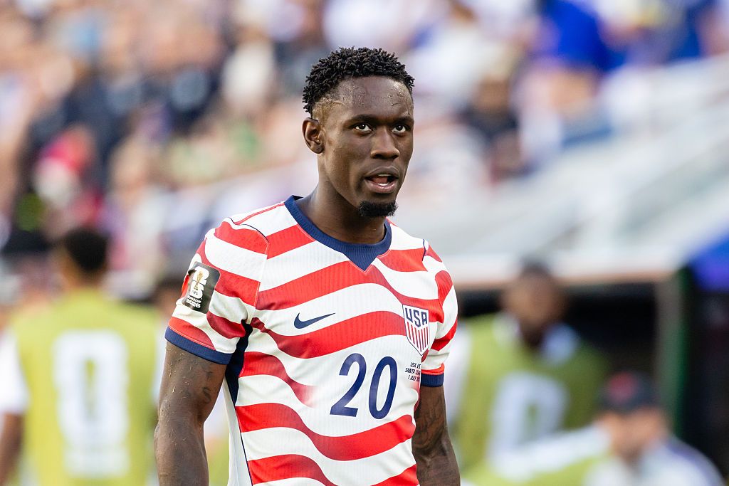 SANTA CLARA, CA - JULY 01: Folarin Balogun #20 of United States of America walks off the field after receiving a red card during the FIFA World Cup 2026 Round of 32 match between United States of America and Bosnia and Herzegovina on July 1, 2026 at San Francisco Bay Area Stadium in Santa Clara, CA. (Photo by Matthew Huang/Icon Sportswire via Getty Images)