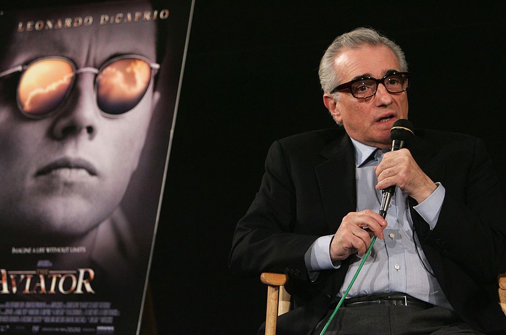 HOLLYWOOD - CA, DECEMBER 2:  Director Martin Scorsese talks at the Friends of NPI (National Neuropsychiatric Institute) pre-screening of "The Aviator" at the Egyptian Theatre on December 2, 2004 in Hollywood, California. (Photo by Frazer Harrison/Getty Images)