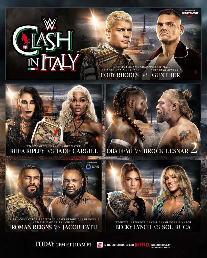 WWE Clash in Italy 2026 full match card results, live updates, highlights