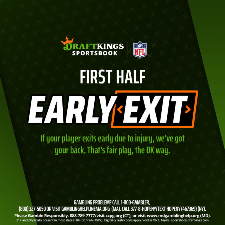 NFL Early Exit is here on DraftKings Sportsbook! Get cash credit when your player exits early due to injury in the First Half