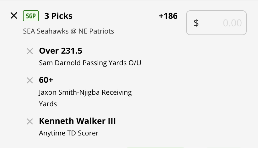 DraftKings Sportsbook SGP example