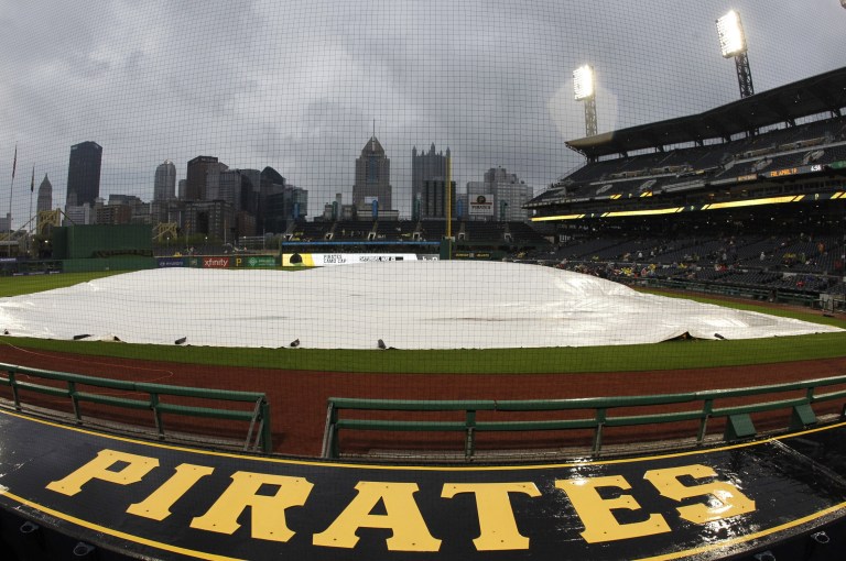 Phillies at Pirates game delayed due to rain Friday 6/6/25
