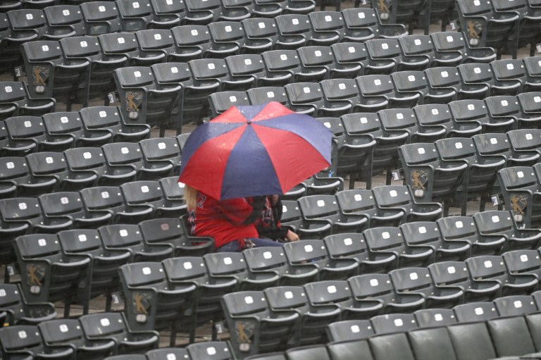 Rockies at Guardians game delayed due to rain Monday 7/28/25
