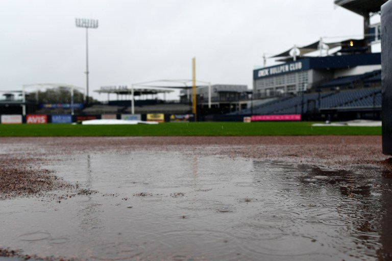 Tigers at Rays game delayed due to rain Friday 6/20/25