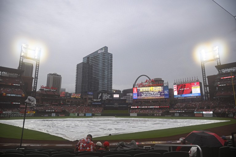 Nationals at Cardinals game delayed due to rain Tuesday 7/8/25