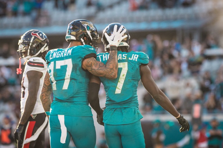 What is the fantasy value of Brian Thomas Jr. and Evan Engram with Trevor Lawrence on IR?