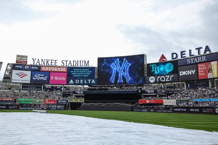 Red Sox at Yankees game delayed due to rain Friday 6/6/25
