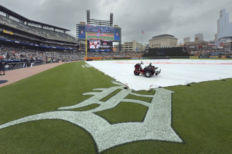Athletics at Tigers game delayed due to rain Tuesday 6/24/25