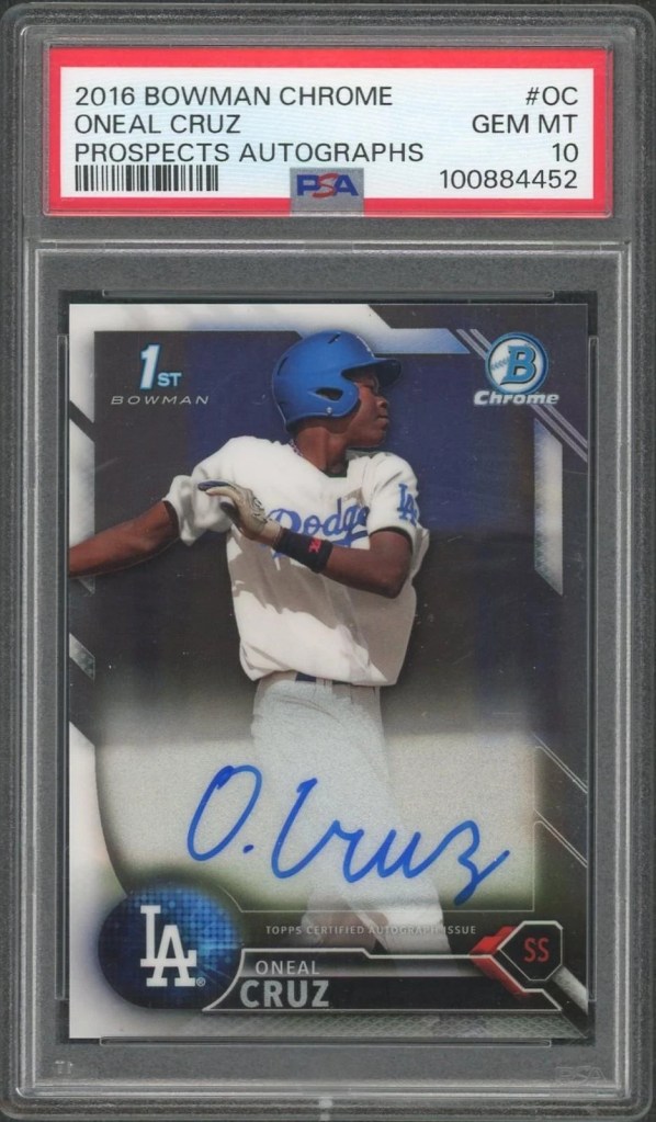 2016 Bowman Chrome Oneil Cruz 1st autograph